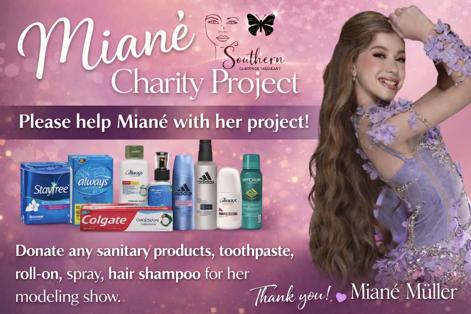 Miané Müller charity toiletries and community support project