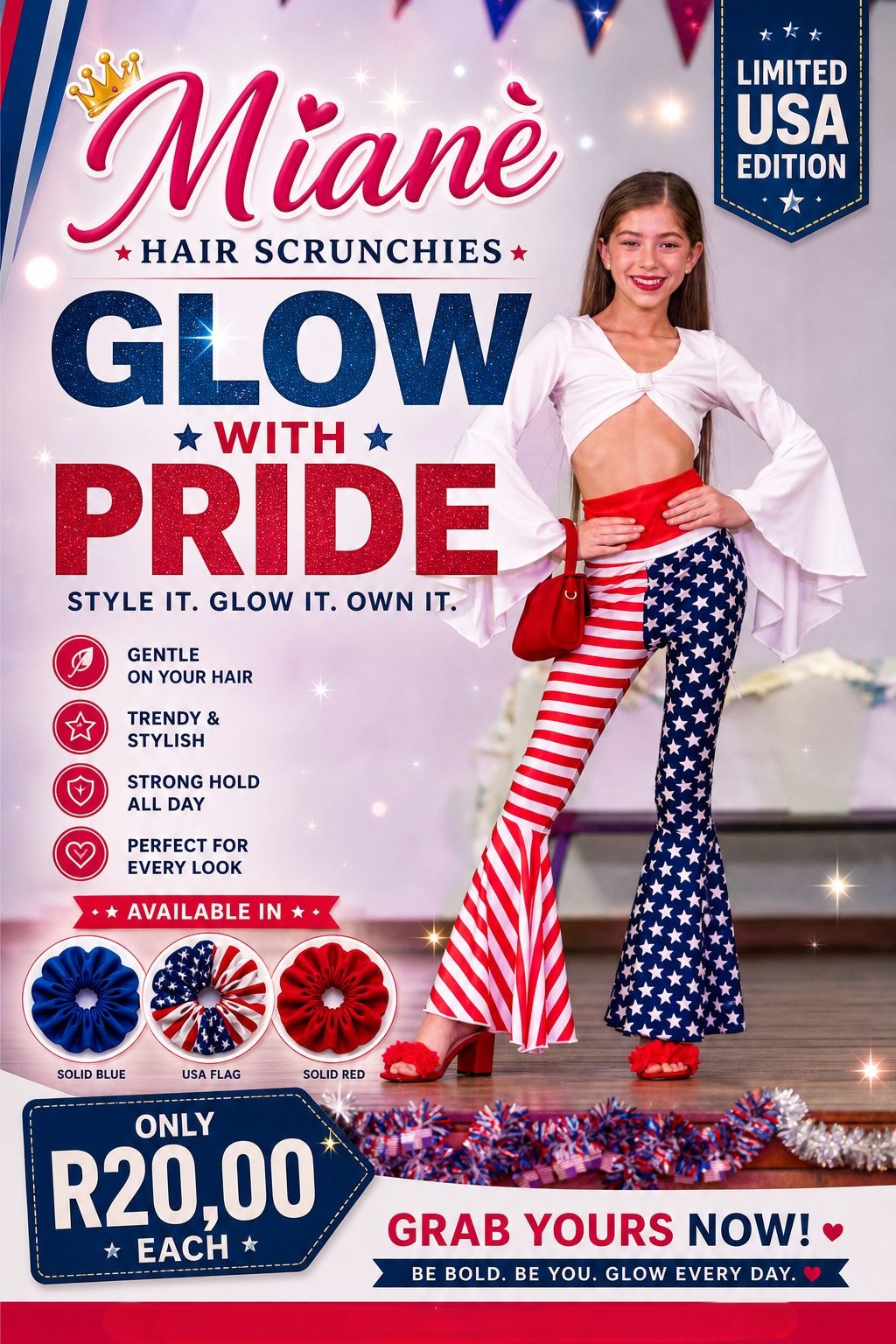 Miané USA Edition Hair Scrunchies