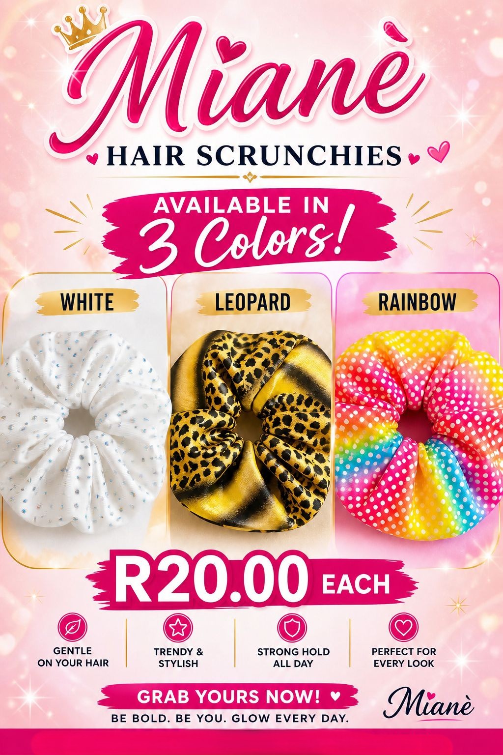 Miané Everyday Glow Hair Scrunchies